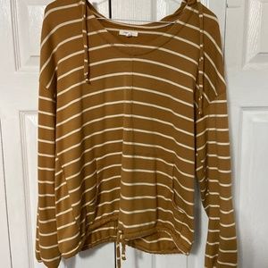 Mustard Yellow Striped Top